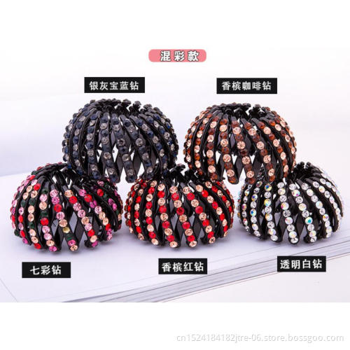 small medium large rhinestone hair bun, jeweled hair bun holder, hair bun parti jewelri